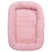 Pink pet bed with a soft texture on a white background
