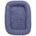 Blue pet bed with a textured surface on a white background