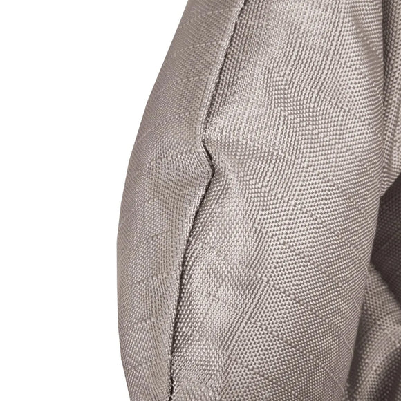 Close-up of a textured gray fabric with a white background