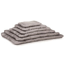 Stack of gray pet beds on a white background