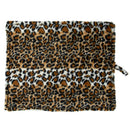 Leopard print pouch on a white background