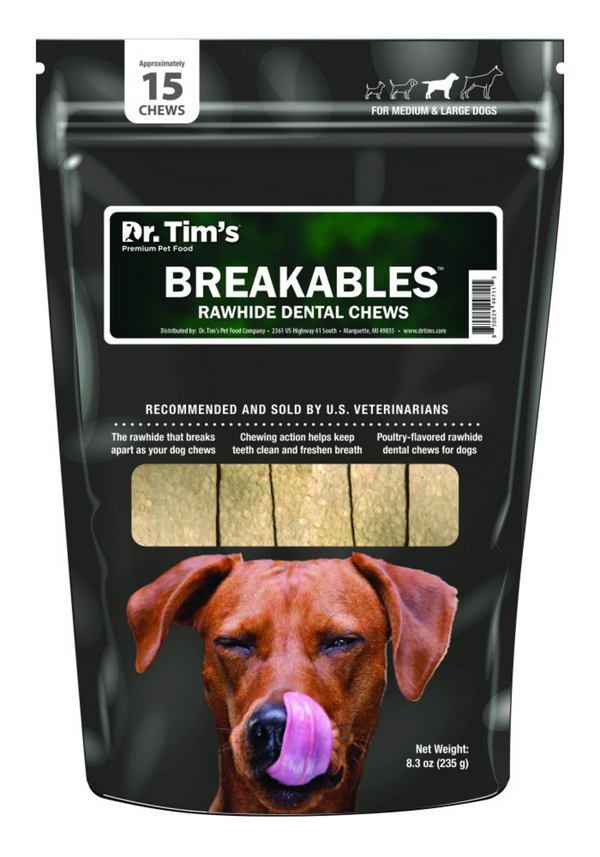 Dr. Tim's CLENZ-A-DENT Breakables Rawhide Dental Chews