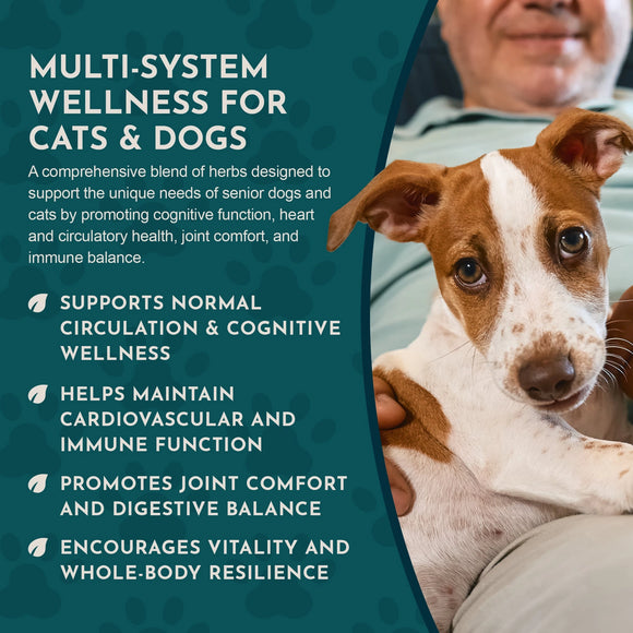 Animal Essentials Senior Support Herbal Tonic to Maintain Optimal Health for Dogs & Cats
