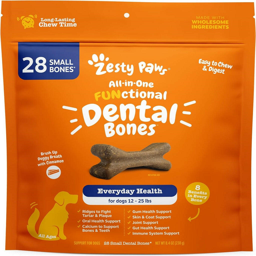 Zesty Paws All-in-One Functional Dental Bone Chews For Small Dogs (28 bones)