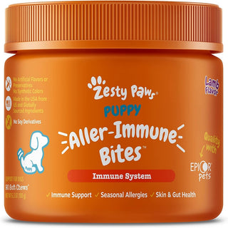 Zesty Paws Puppy Aller-Immune Bites Lamb Flavor Probiotic Support For Small Dogs (90 ct)