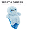 Outward Hound Blanket Buddies Blue Sloth Small Dog Blanket Treat and Squeak Toy