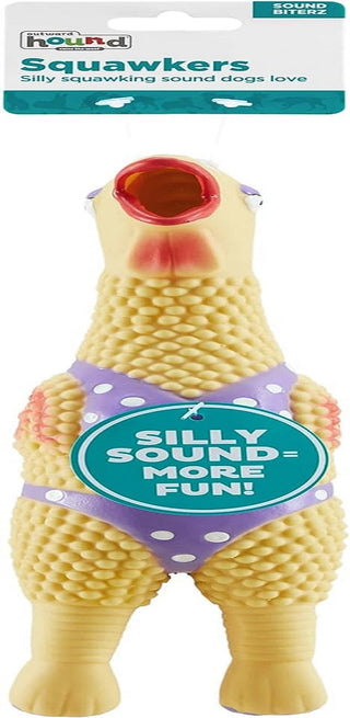 Outward Hound Squawkers Henrietta Latex Rubber Chicken Interactive Toy For Dog (Large)