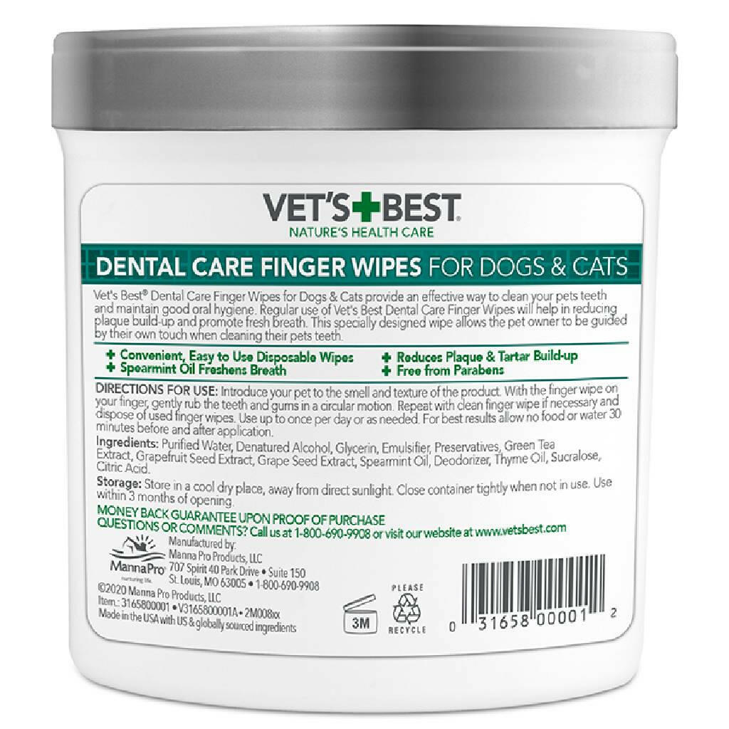 vet's best dental care finger wipes