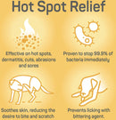 Silver Honey hot spot and wound care spray is proven to stop 99.9% of bacteria immediately