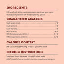 Nutritional label for ACANA Lickables Cat Treats on a pink background
