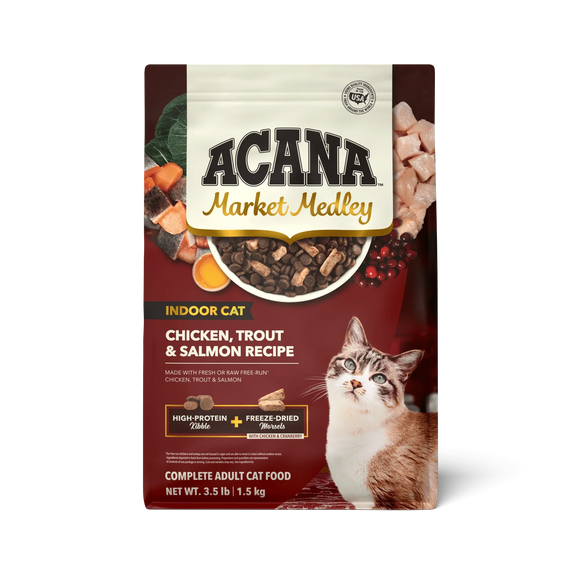 Acana Market Medley Chicken Trout & Salmon Recipe Dry Cat Food - 3.5 lbs - Cat Food 1