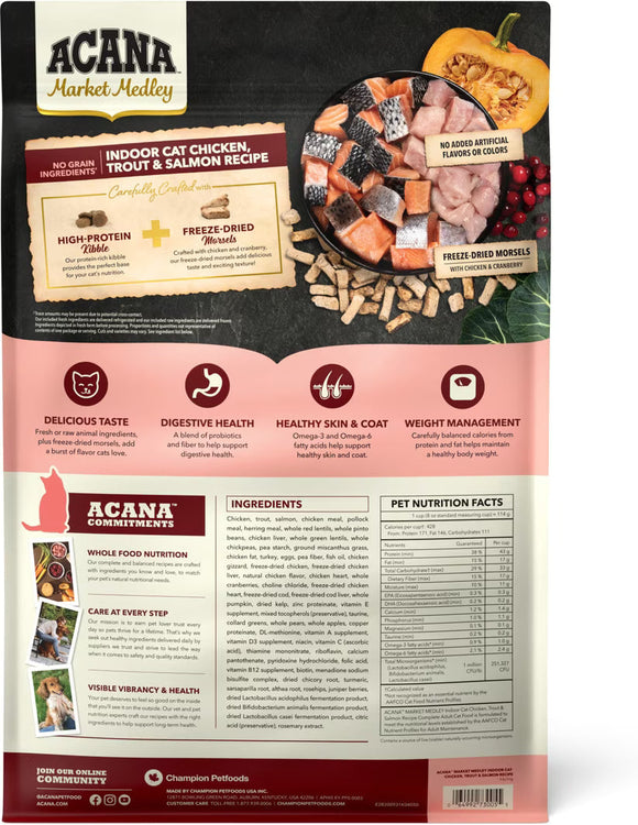 Acana Market Medley Chicken Trout & Salmon Recipe Dry Cat Food - Cat Food 3