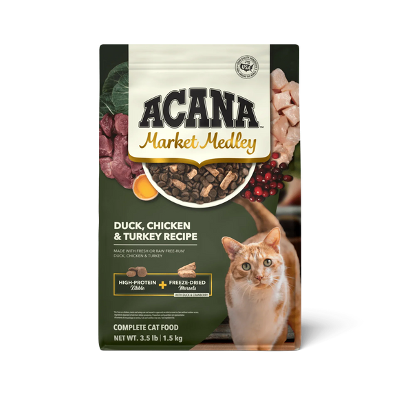 Acana Market Medley Duck Chicken & Turkey Recipe Dry Cat Food - 3.5 lbs - Cat Food 1