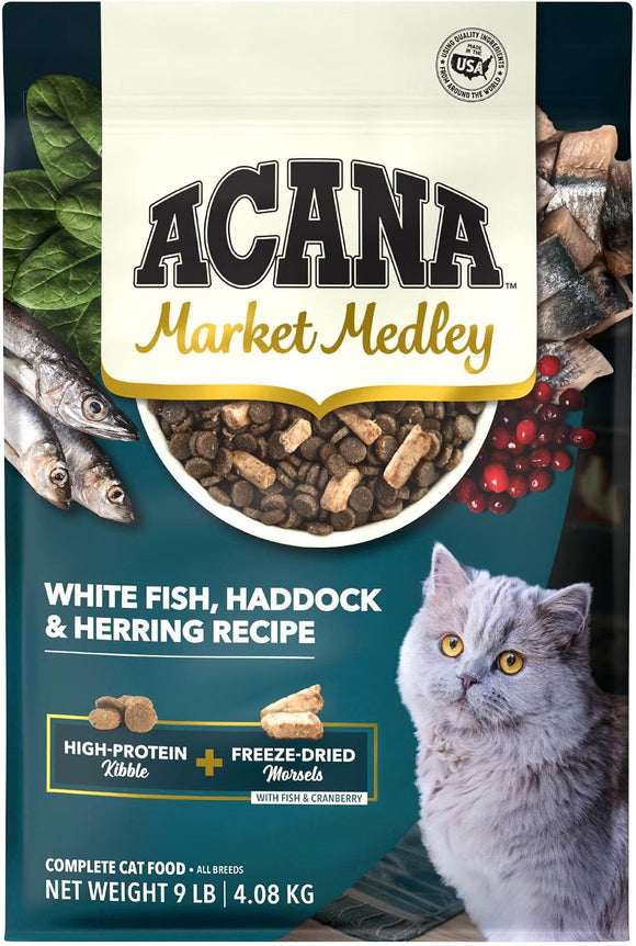 Acana Market Medley White Fish Haddock & Herring Recipe Dry Cat Food - 9 lbs - Cat Food 2
