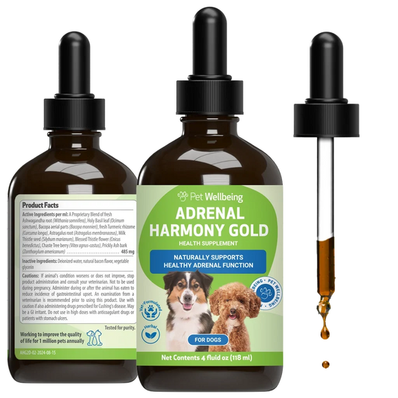 Adrenal Harmony Gold for Cushing’s Disease in Dogs - 2 oz - Dog Skin & Coat Supplements 1
