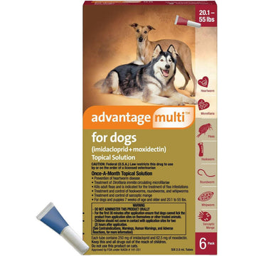 Advantage Multi Topical Solution for Dogs 20.1-55 lbs, Red