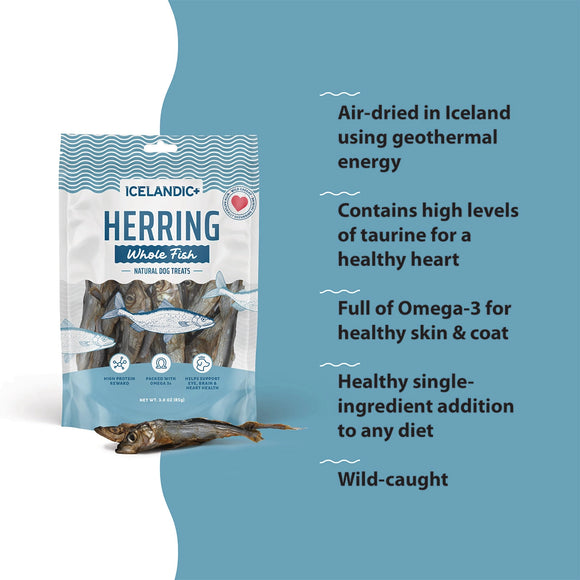 Icelandic+ Herring Whole Fish Natural Dog Treats, 9-oz