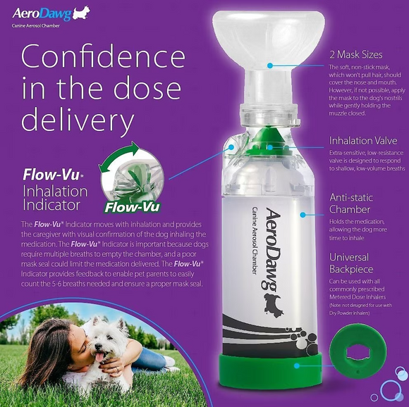 AeroDawg Aerosol Chamber for Dogs with Asthma