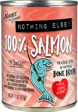 Against the Grain Nothing Else! Salmon Recipe Limited Ingredient Diet Wet Dog Food 11-oz can case of 12 - Dog Food 1