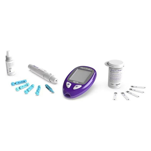 Contents inside AlphaTrak 3 Blood Glucose Monitoring Starter Kit for Dogs, Cats & Horses Pack