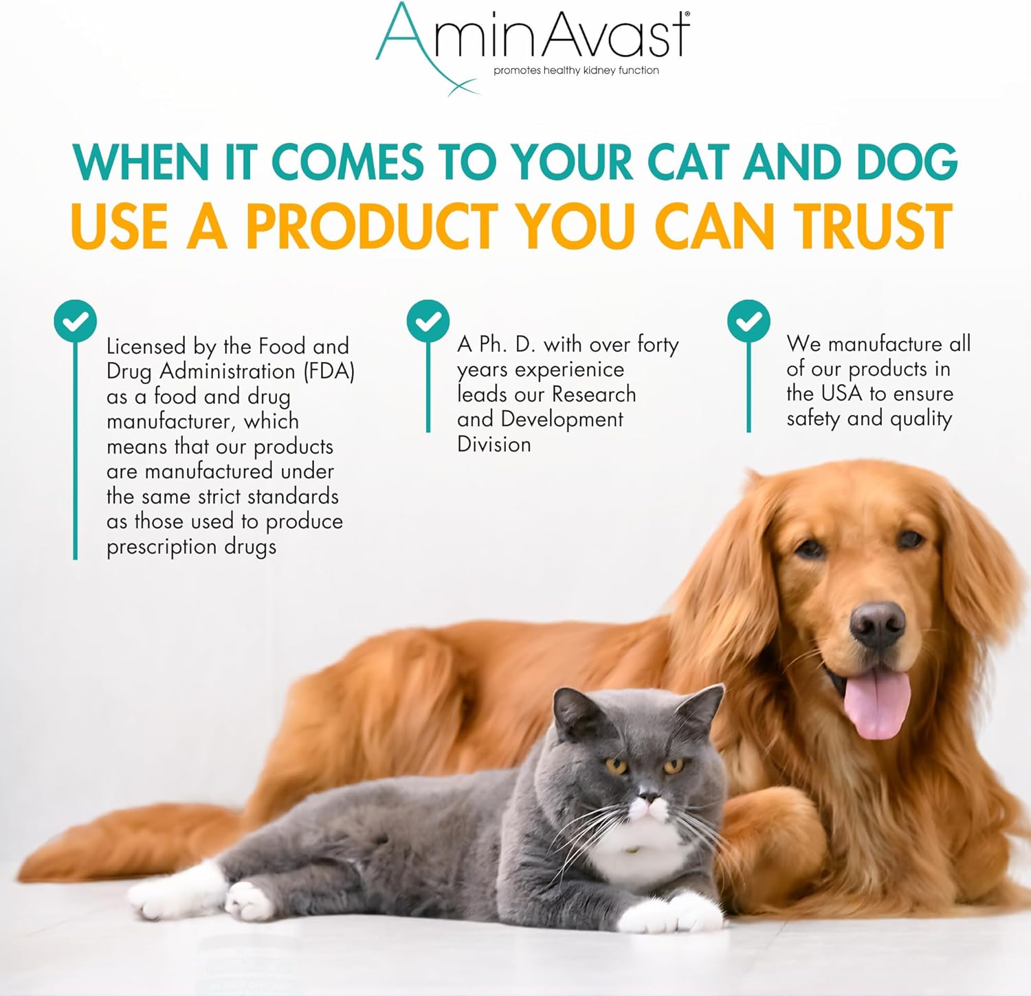 AminAvast Feline Kidney Health Support Capsules for Pets
