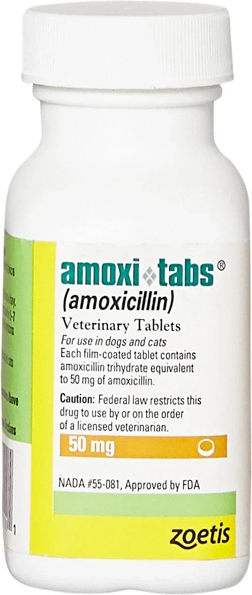 Amoxi-Tabs (Amoxicillin) Tablets for Dogs & Cats - 50-mg / 1 tablet - Pet Medicine 2