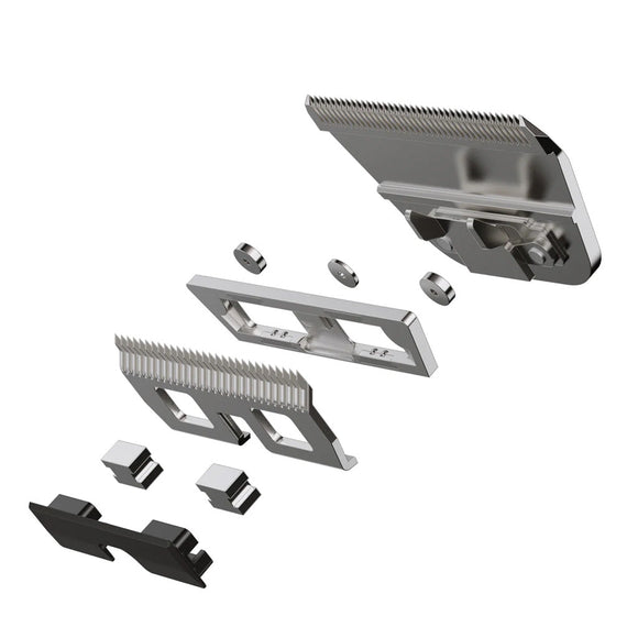 Set of grooming components on a white background