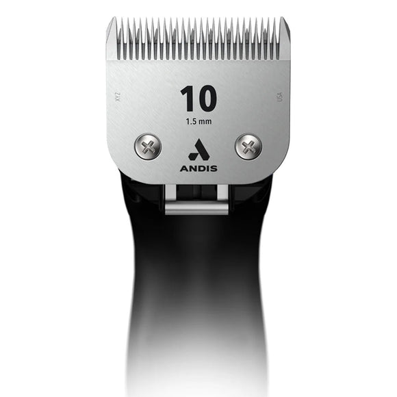 Andis hair clipper head with comb attachment on a white background