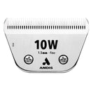 Andis hair clipper blade with '10W' and '1.5mm - Fine' text on a white background