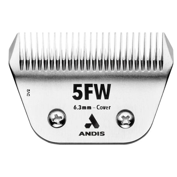 Andis hair clipper blade with '5FW' marking on a white background