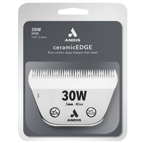 Andis ceramicEDGE hair clipper blade packaging on a white background
