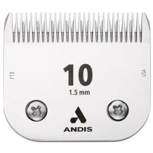 Andis hair clipper comb with size 10 and 1.5 mm on a white background
