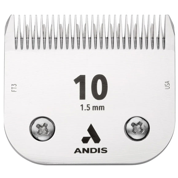 Andis hair clipper comb with size 10 and 1.5 mm on a white background
