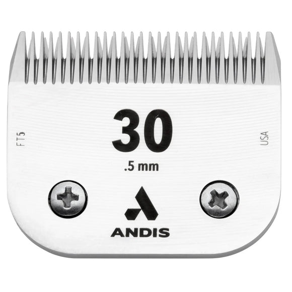 Andis hair clipper blade with size 30 on a white background