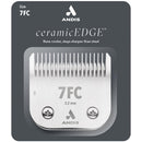 Andis ceramicEDGE hair clipper blade with size 7FC on a gray background