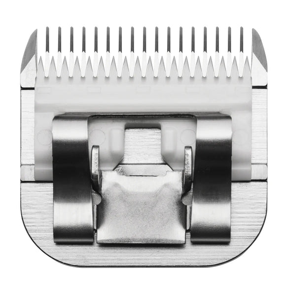 Metallic hair clipper head on a white background