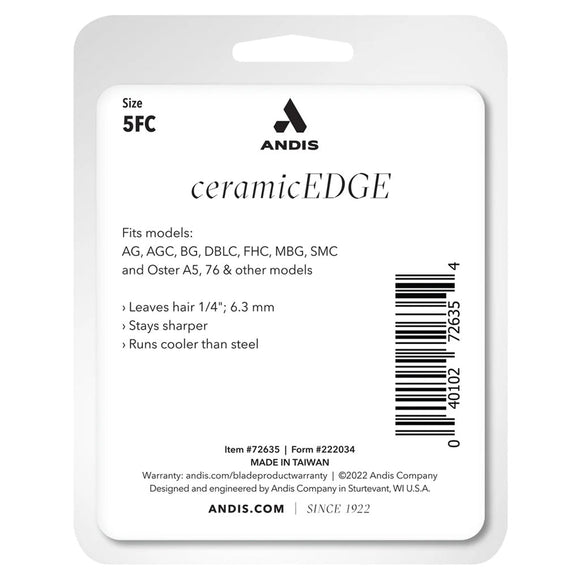 Andis ultraEDGE blade packaging with product details on a white background