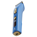 Blue and gold hair clipper on a white background