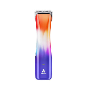 Colorful hair clipper with Andis logo on a white background