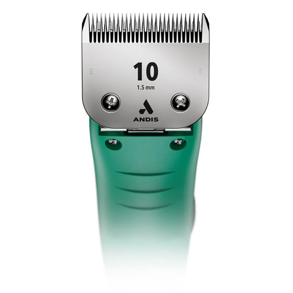 Andis hair clipper with comb attachment on a white background
