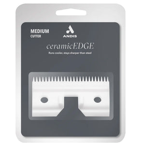 Andis ceramic EDGE razor blade packaging on a white background