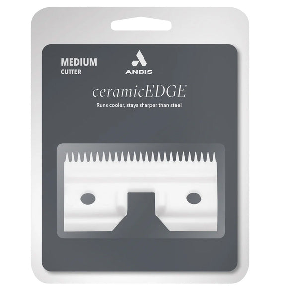 Andis ceramic EDGE razor blade packaging on a white background