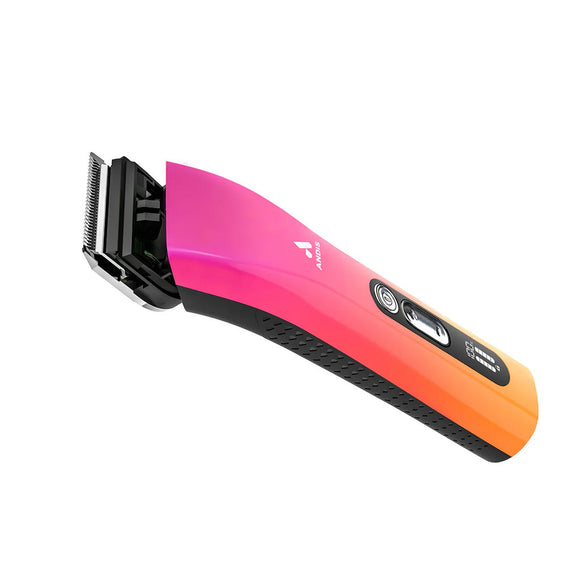 Hair clipper with a gradient design from pink to orange on a white background