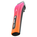 Gradient pink to orange hair clipper on a white background