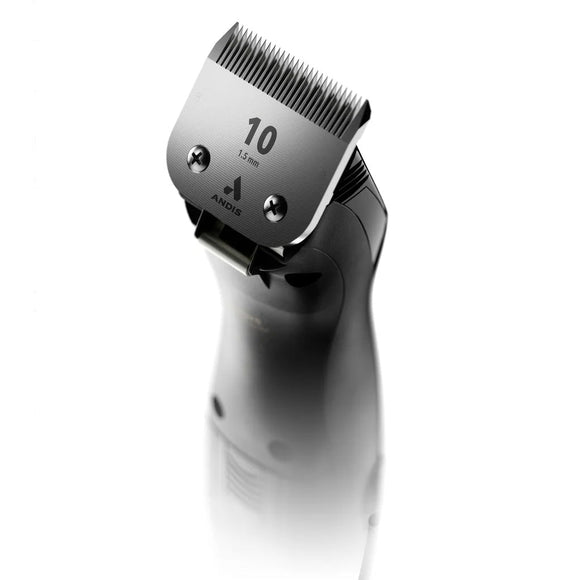 Hair clipper with comb attachment on a white background