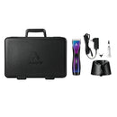 Andis grooming kit with case, trimmer, charger, and bottle on a white background