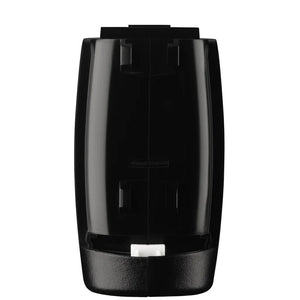 Black electronic device on a white background