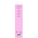 Pink packaging of a steel comb with text on a white background