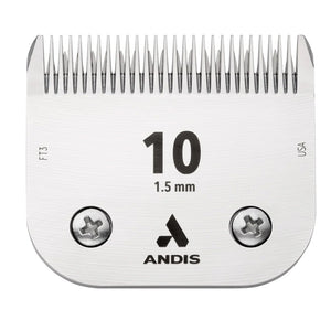 Andis hair clipper comb with size 10 and 1.5 mm on a white background