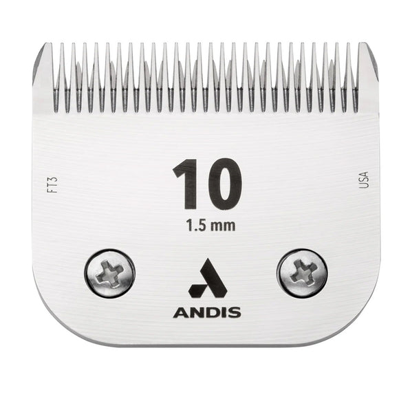 Andis hair clipper comb with size 10 and 1.5 mm on a white background